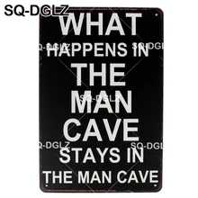 [SQ-DGLZ] Новинка, что происходит в мужской пещере, остается в мужская пещера, жестяная вывеска, бар, Настенный декор, ретро картина, плащи, художественный плакат