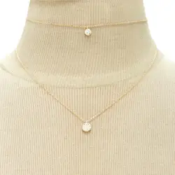 Двойной цепи Rhinestone кулон Цепочки и ожерелья Мода 2017 г. Jewellery цвета: золотистый, серебристый Цвет Ожерелья для мужчин для Для женщин Чокеры