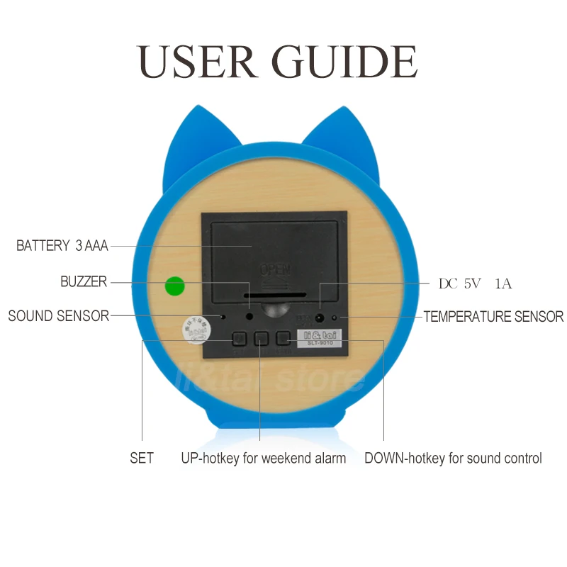 Детские часы милый кот Силиконовые электронные деревянные настольные часы светодиодный Деревянный Будильник мультфильм Календарь совершенство Голосовое управление