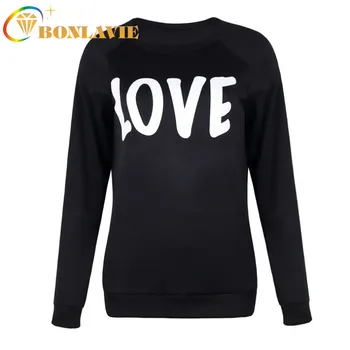 

Parent-child clothing Sweatshirts Long Sleeve Round Collar with Letter LOVE Parent Solid Pink Gray Black Loose Type Sweatshirts