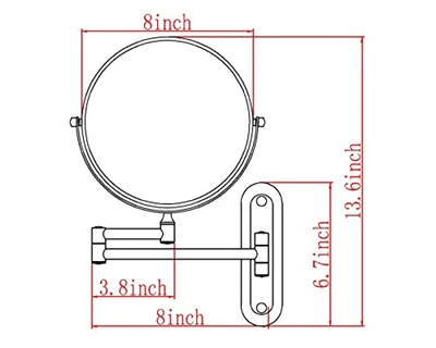 Gulun 7x/1x увеличительное зеркало для бритья в ванной комнате для макияжа двухстороннее настенное выдвижное цельное Латунное зеркало хромированное покрытие