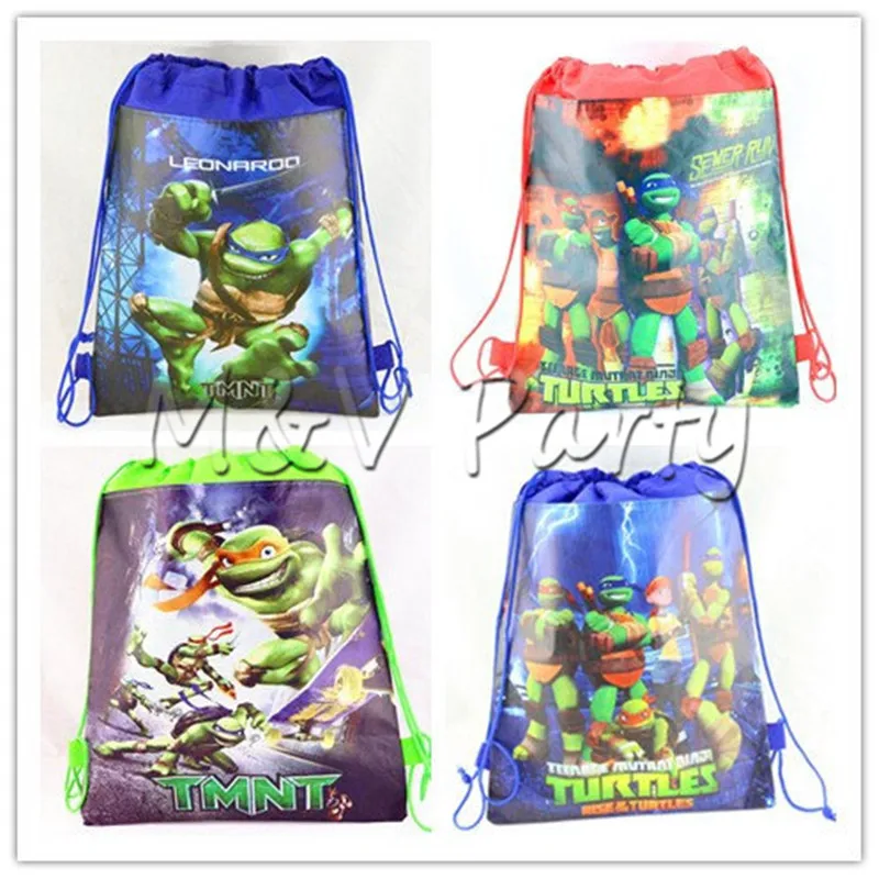 

Ninja Turtle Cartoon Drawstring Bag Non-woven Fabric Bags School Swimming Backpack Gift Bag Storage Waterproof Bag