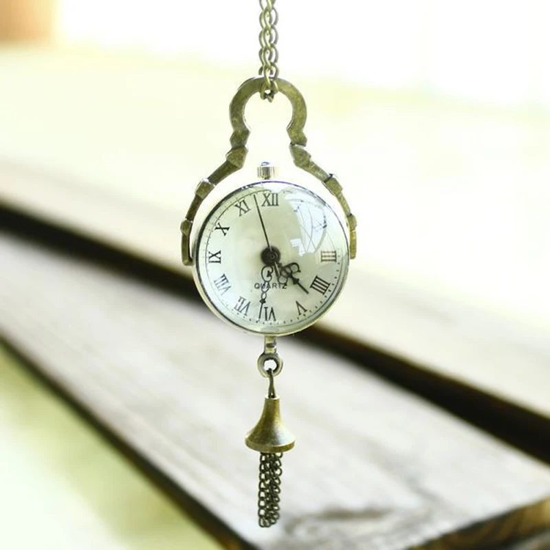Vintage Retro Glass Ball Pocket Watches Small Delicate Roman Numbers