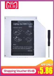 TISHRIC 2nd 2,5 SATA 3,0 D SSD 9,5 мм Caddy внешний корпус жесткий диск для ODD DVD-ROM Optibay адаптер чехол Универсальный