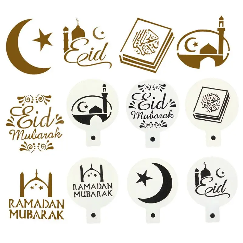 6 шт./компл. Eid Mubarak Рамадан кофе цветочный спрей трафарет для украшения торта набор для работы с мастикой «сделай сам» шаблон Новое поступление