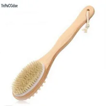 NEW 2-in-1 Sided Natural Bristles Scrubber Long Handle Wooden Shower Bath Brush Bath Body Massage Brushes NEW 2-in-1 Sided Natural Bristles Scrubber Long Handle Wooden Shower Bath Brush Bath Body Massage Brushes