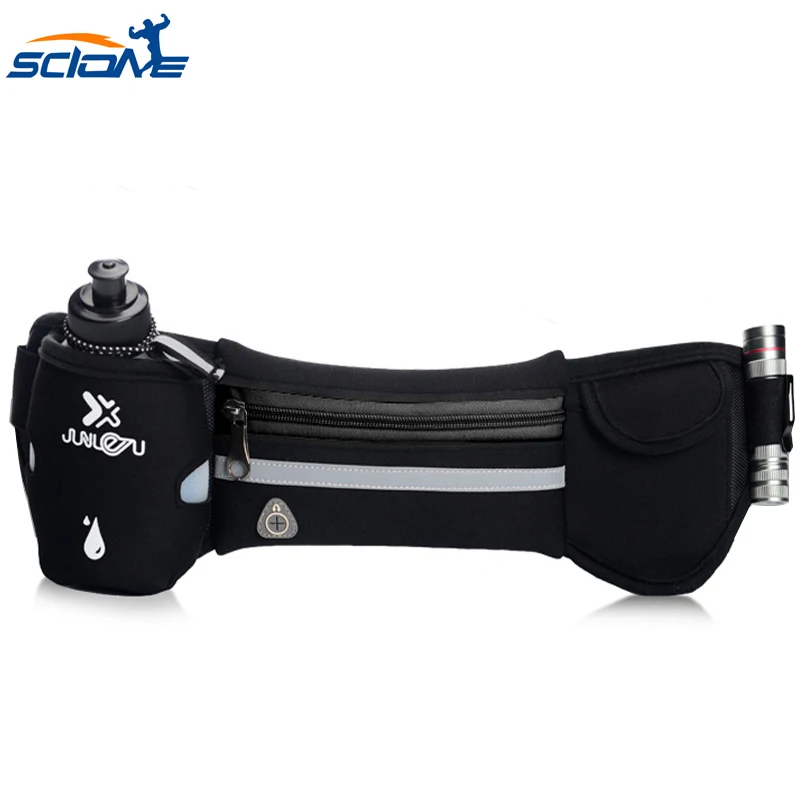 

Scione Nylon Waterproof Jogging Gym Waist Pack With Water Bottle Running Hot Hydration Belt Women Men Sport Running Hip Waist
