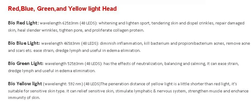 4 сменные головки красный зеленый цвет желтый, синий; размеры 34–43 Свет Фотонной Терапии микро текущего Уход за кожей лица укрепляющий лифтинг массажер для лица