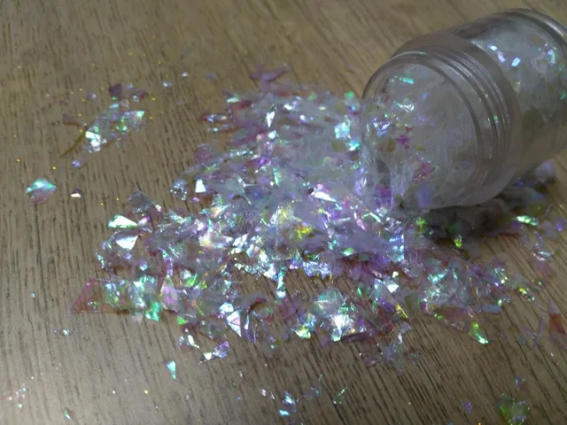 Solvent Resistant Glitter Rainbow White Sprinkles Random Cut Large Solvent Resistant Glitter Rainbow White Sprinkles Random Cut Large Confetti Flake For Nail Polish