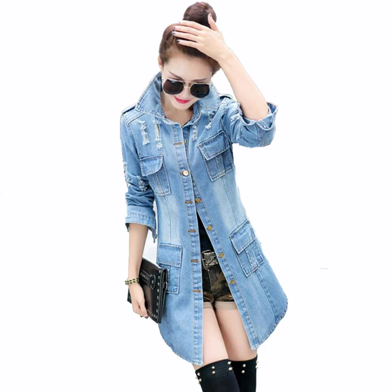 women's mandarin collar denim jacket