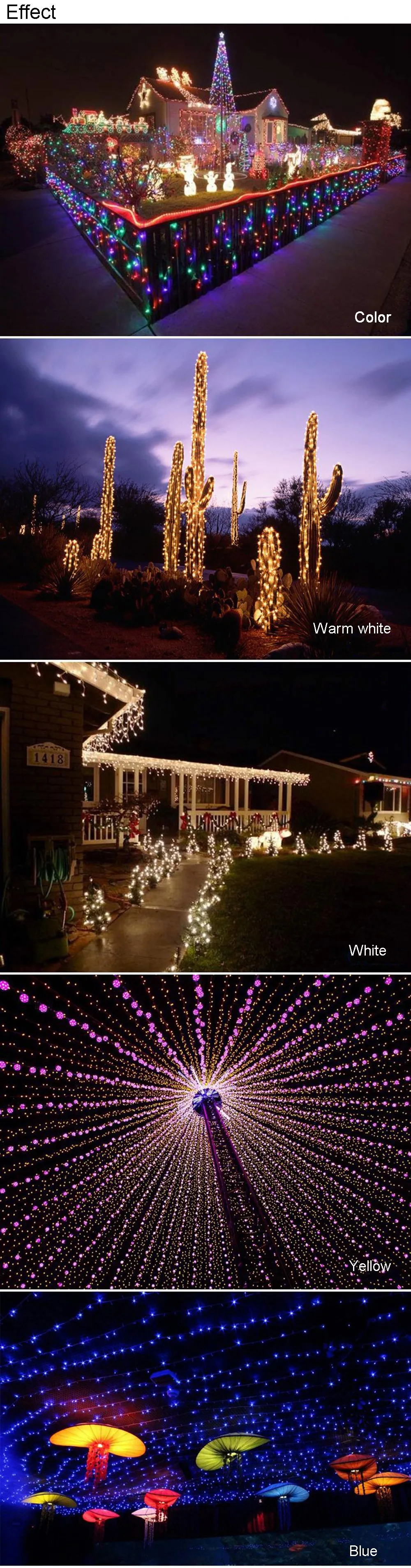 Светильник, дерево, светодиодный светильник, s 100 светодиодов, с вилкой EU/US для рождественской елки, дома, двора, вечерние, для сада, праздника, декоративный фонарь Q
