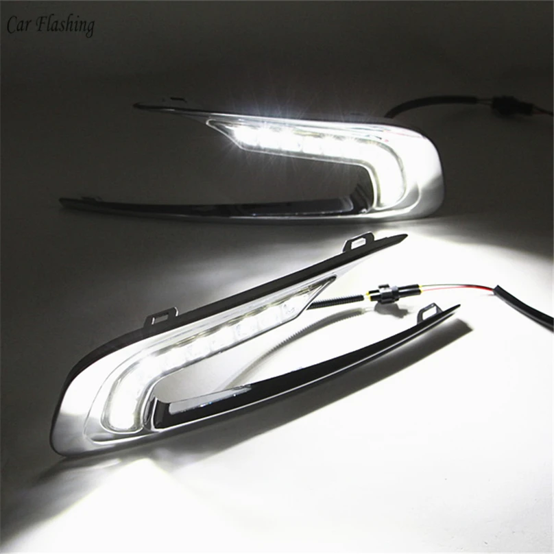 Car Flashing 1set For Peugeot 2008 2014 2015 LED DRL Daytime Running