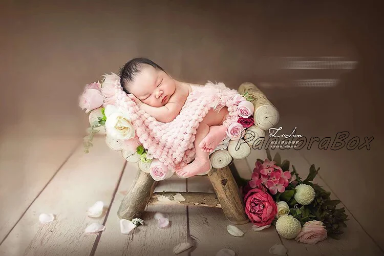 Newborn Photography Props Wooden Chair Basket Baby Bed Photo Shoot Posing Prop bebe foto Accessories Infant Kids Session Bed