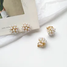 Корейские простые серьги-гвоздики с искусственным жемчугом для женщин и девушек, модные красивые клипсы для ушей, ювелирные изделия, аксессуары