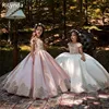 New Flower Girls Dresses High Quality Lace Appliques Beading Ball Gowns Beading Floor Length Pageant First Communion Dresses ► Photo 3/5