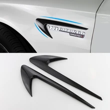 2pcs Carbon Fiber Car Fender Sticker For AMG Mercedes Benz W212 W202 W176 W211 C63 CLA CLS Emblem Badge Sticker Carbon Sticker