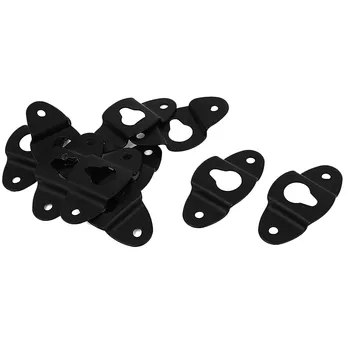 

10PCS Audio Speaker Wall Mounted Iron Hanger Plate Black 4.8cm Long