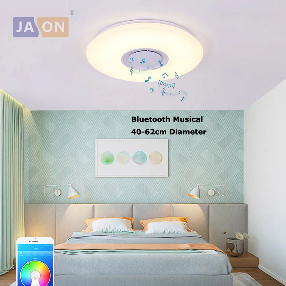 

LED Iron Acryl Round White Bluetooth Musical LED Lamp.LED Light.Ceiling Lights.LED Ceiling Light.Ceiling Lamp For Foyer Bedroom