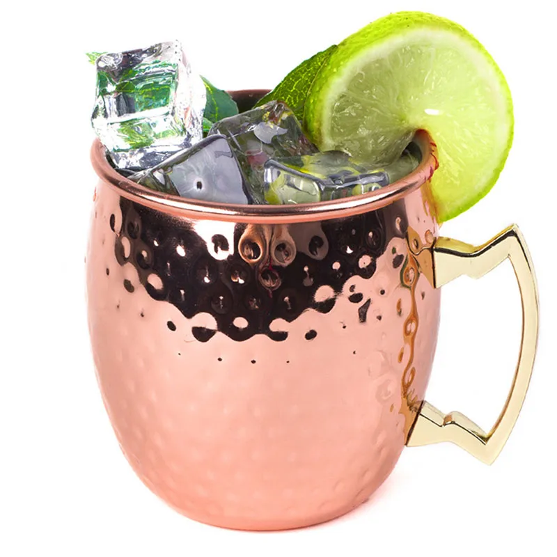 

1PC 18 Ounces Hammered Copper Plated Moscow Mule Mug Beer Cup Coffee Cup Mug Copper Plated Drinkware Water Mug