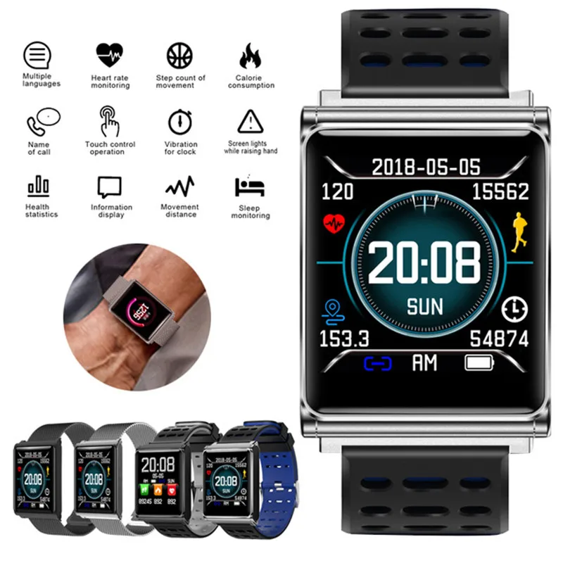 

Smart Bracelet Watch Color Screen Waterproof Wristband Heart Rate Blood Pressure Monitor Pedometer Sport Fitness Tracker Band