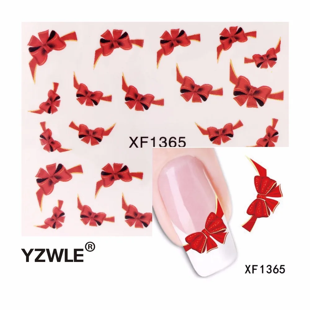 YZWLE Необычные красные галстуки-бабочки, сладости, повседневные наклейки для ногтей, наклейки с водяным знаком, украшения для красоты, фольга, инструмент для французских насадок