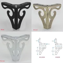 4 шт./лот выдалбливают мебель диван ноги металлический диван стол Шкаф Бар цветочный узор Европейский черный