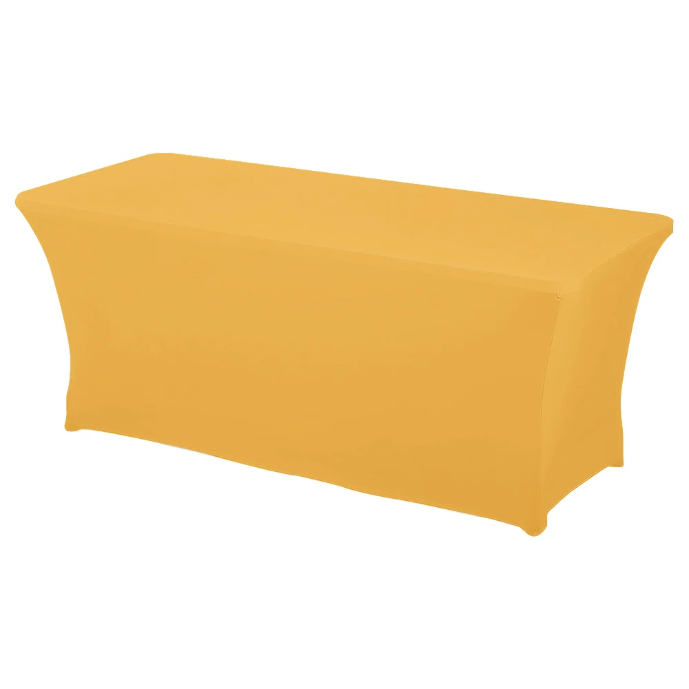 

10Pcs Gold 8ft Square Strenth Spandex Table Covers Banquet Tablecloths For Wedding Party Banquet Decor Free Shipping