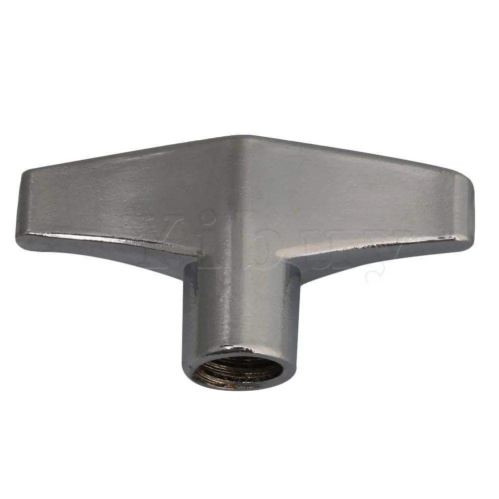 Yibuy 6mm Thread Diameter Silver Metal Flat headed Wing Nut for Shelf