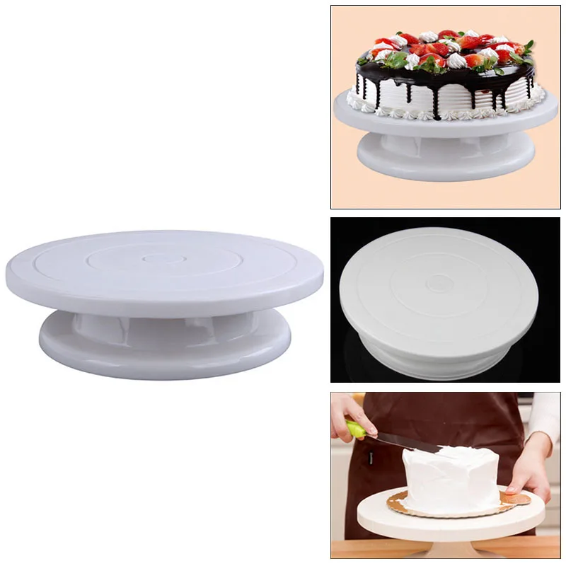 Торт стенд Пластик плиты торт центру украшения стоять платформе проигрыватели Круглый Вращающийся торт