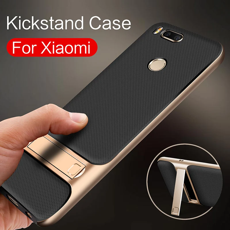 Чехол для телефона Xiaomi A1 5X mi 6X A2 Hybric PC + TPU Armor Kick Stand Ультратонкий Роскошный чехол 2в1