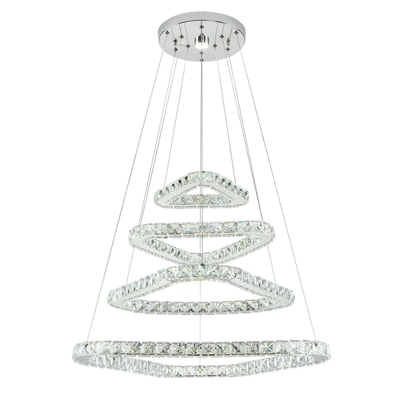 

Modern Crystal Ceiling Lights Crystal triangle Design Led Ceiling Hang Lamp Loft Plafonnier for Living Room Lamparas De Techo