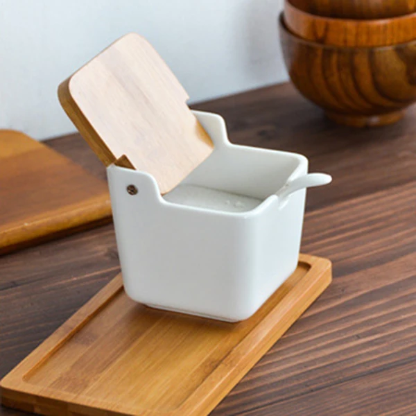 Керамическая откидная баночка для приправ, солевые кухонные принадлежности, коробка для приправ, горшок для приправ