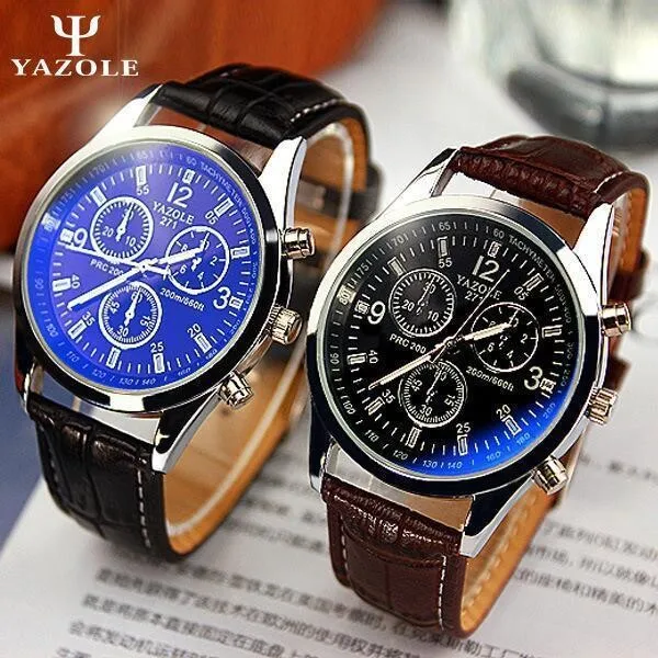 New listing Yazole Men watch Luxury Brand Watches Quartz Clock Fashion Leather belts Watch Cheap Sports wristwatch relogio male