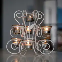 Европейский Железный стеклянный подсвечник ночник Романтическая свадьба день рождения украшения Рождество свечи столовая лампы Z1612