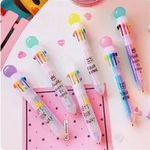 10 шт./партия, японская домашняя ручка для девочек, Многоцветная Шариковая ручка с макаруном, милая ручка-маркер