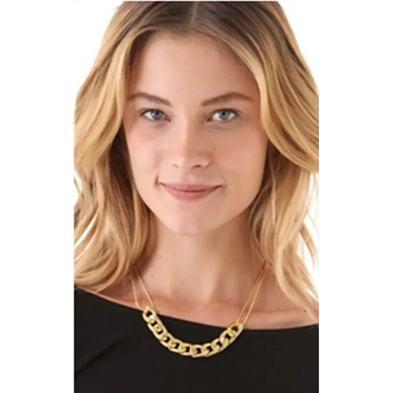 Винтаж Панк золото Цвет хип-хоп цепи Цепочки и ожерелья для Для женщин/Для мужчин