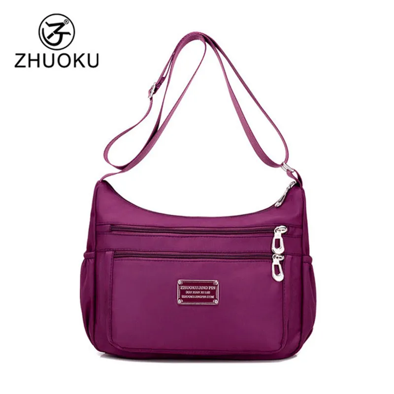 ZHUOKU Luxury Handbags Women Bags Designer Female Bag 3 Zipper Design