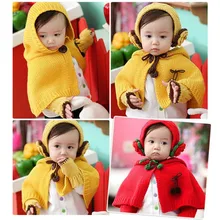 (A shawl+ A Earmuff + oversleeves ) children set baby infant warm knitting set protect ears