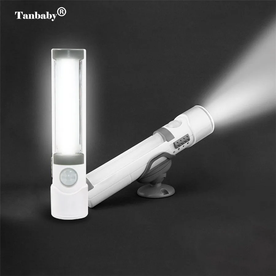 

Tanbaby 3 in 1 LED Motion Sensor Flashlight Battery Powered Night Light portable Wall Mount Emergency Torch Lamp for camping