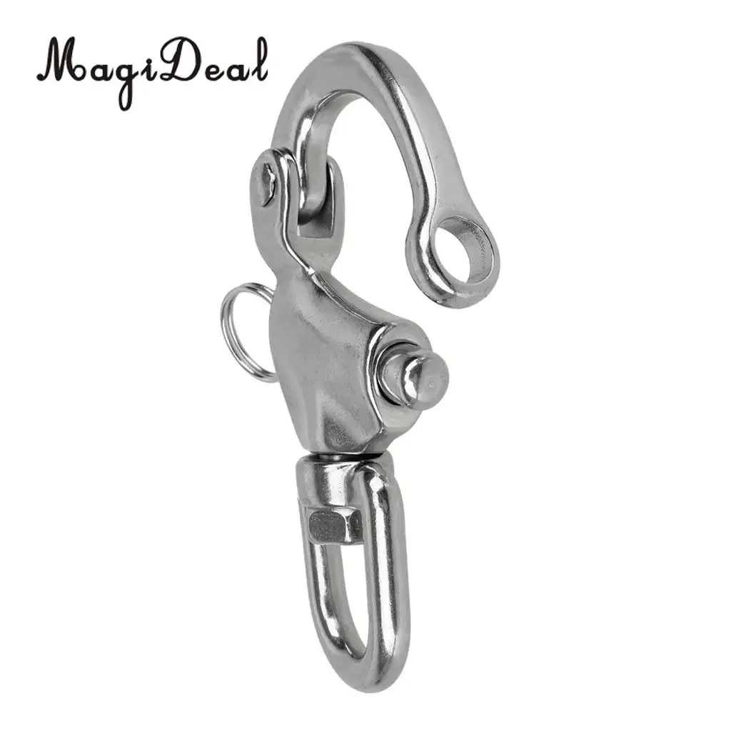 MagiDeal 2-3/4' Eye Snap Shackle with Small Swivel Bail Stainless Steel Hardwear for Marine Boat Sailboat Sailing Yacht Caravan