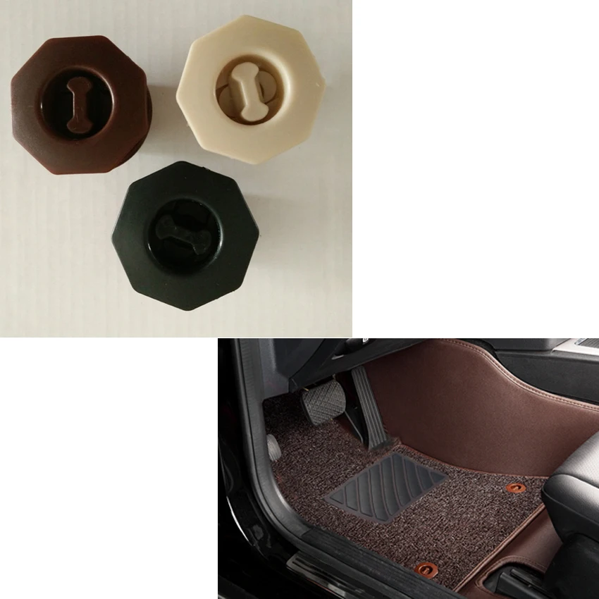 

4 Pcs/Lot Car Foot Pad Fixed Card Buckle Fixed Double Deck Removable Car Mats Plastic Knob Buckle For Volkswagen Buick Toyota