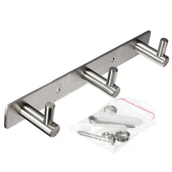 

3 Hooks Coat Robe Hat Clothes Wall Hanger Rack Holder Stainless Best Selling