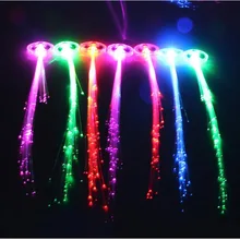 600 шт МНОГО СВЕТОДИОДНЫЙ многоцветный волоконно-оптический волос оплетка светится в темноте вечерние поставки ночной флэш-игрушки