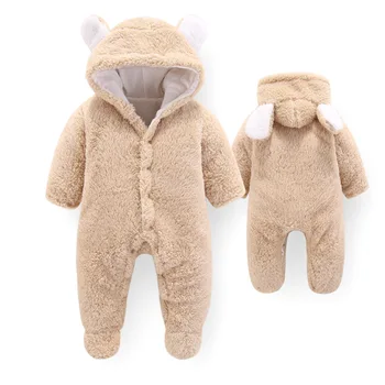 Baby Winter Overalls For Baby Girls Costume 2019 Autumn Newborn Clothes Baby Wool Rompers For Baby Boys Jumpsuit Infant Clothing 5
