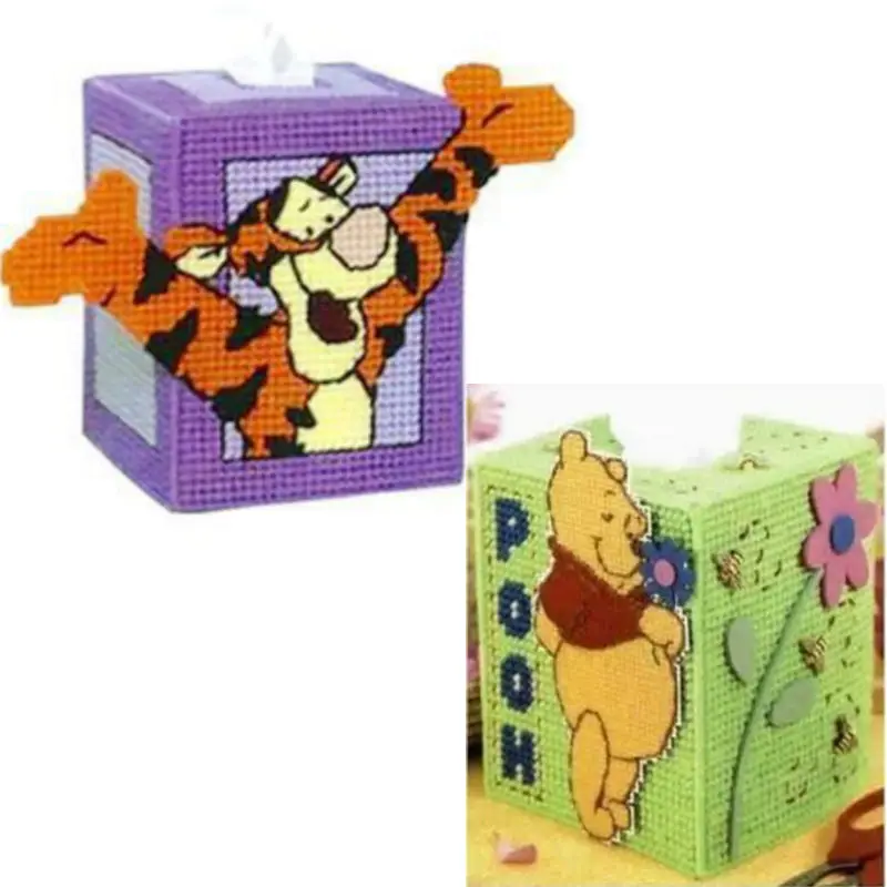 

3D Cross-Stitch Rectangular tissue box DIY handwork Cross Stitch z10511