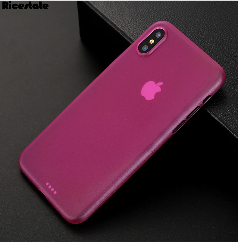 Для iphone X XS Xs MAX XR 0,3 мм Ультратонкий матовый пластиковый чехол-накладка для iphone 11 Pro Xr Xs Max 6 6s 7 8 Plus Модный чехол - Цвет: Розовый