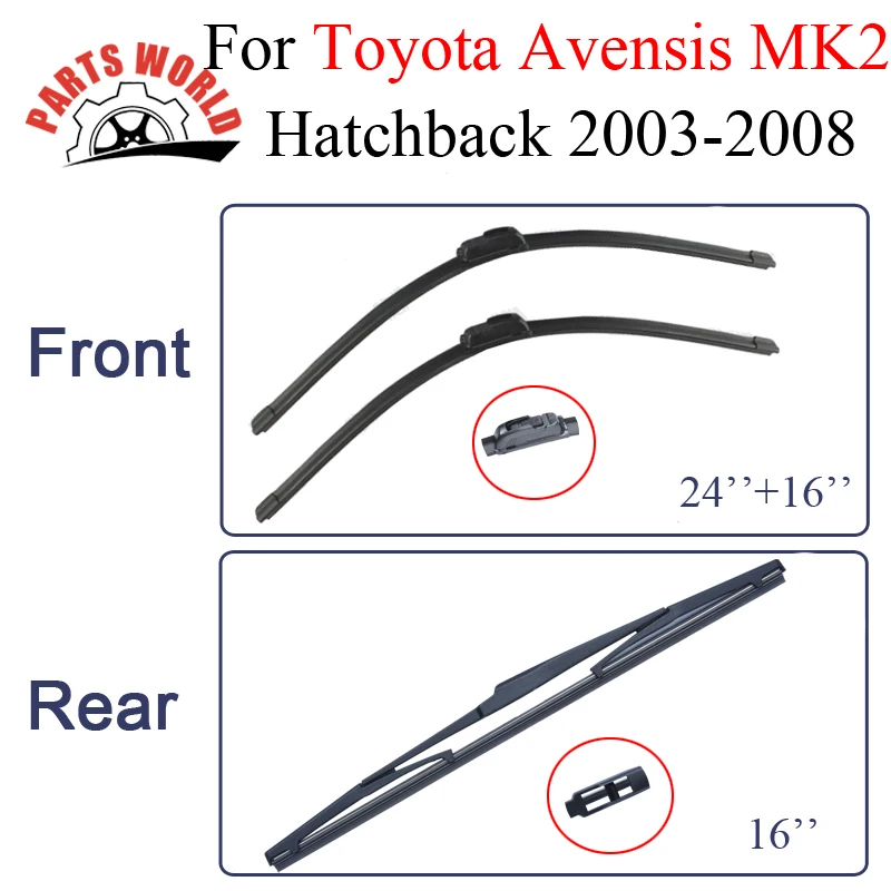 Щетки стеклоочистителя для Toyota Avensis MK2 хэтчбек 2003-2008 лобовое стекло Авто Стеклоочистители автомобильные аксессуары
