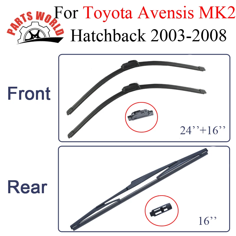 Wiper Blades For Toyota Avensis MK2 Hatchback 2003 2008 Windshield Auto