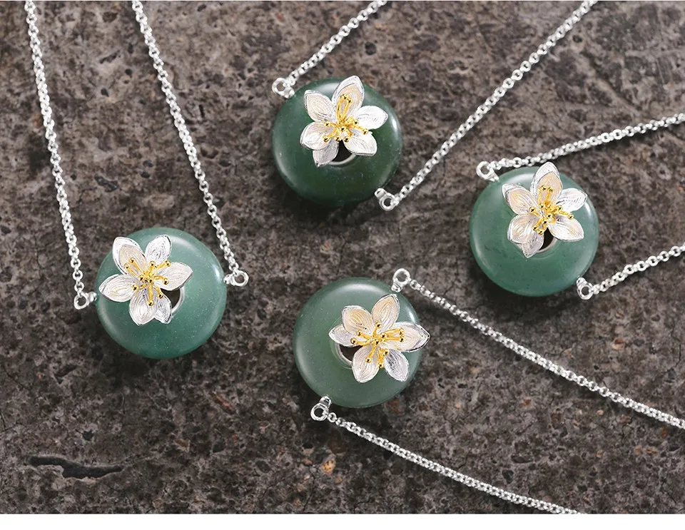 Lotus Fun реальные 925 серебро натуральные камни творческий ручной Fine Jewelry лотоса шепчет браслет для женщин brincos