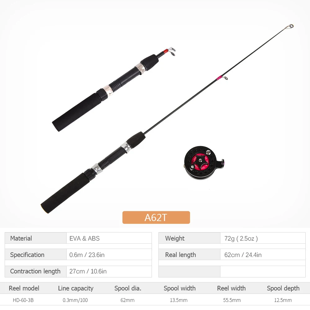 Telescoping Ice Fishing Rod Reel Set Mini Pole Winter Ultralight Ice Fishing Reel with Rod 4 Type for Carp Fishing Tackle Pesca